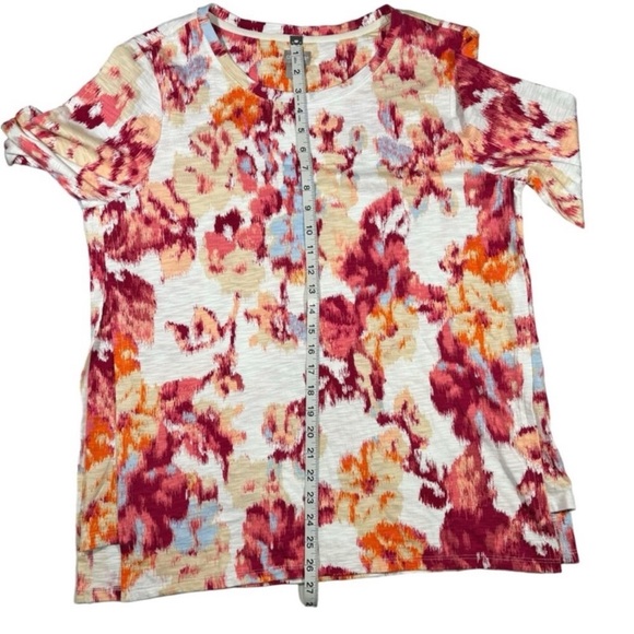 Chico’s Floral T-Shirt 3/4 Sleeves Crew Neck Casual Women's Size Large - Picture 13 of 14